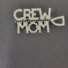 CREW MOM with Sparkly Crystal OAR Pin (with clear oar blade and black oar handle)