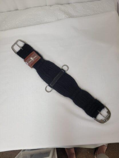 Classic Equine 27 Strand Mohair Roper Cinch with Roller Buckle- 28" Black - EUC