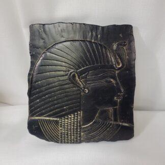 Egyptian Pharaoh's Head by Facsimilies, Ltd.  -  Vintage, black with gold - cast plaque - gorgeous!