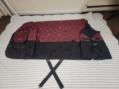 Weatherbeeta Comfitec Essential Midwt Turnout 78"- Burgundy Bandana Print/Black - EUC