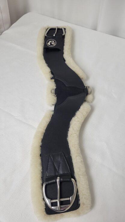 Total Saddle Fit Shoulder Relief Western Cinch, Black, wool fleece,  30" EUC - Image 4