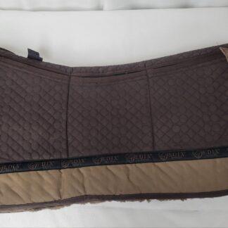 Edix Sheepskin Western Treeless Saddle Pad with shims - brown - L