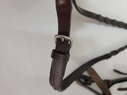 Henri de Rivel Raised Padded Bridle with Fancy Raised Reins, Horse size, havana brown - Image 5
