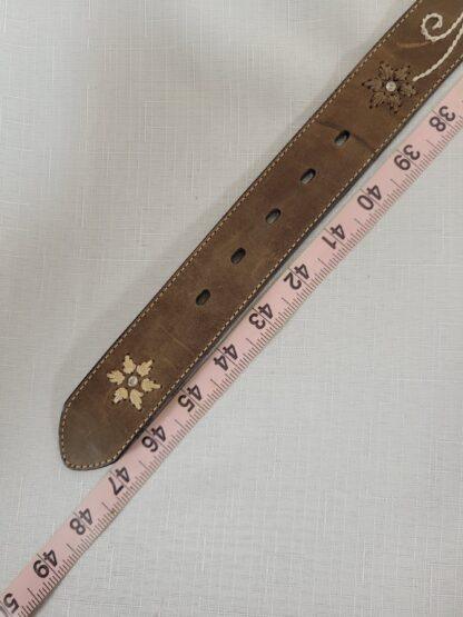 Nocona Women's Rhinestone Western Belt - Brown Leather with Floral Embroidery N3447044 Size XL - Image 6