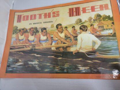 Tooth's Beer - A Man's Drink! - Vintage Fours Crew Rowing Poster