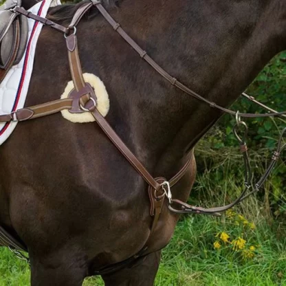 HDR Pro 5 Point Elastic Breastplate, Brown Leather, Cob Size - Image 5