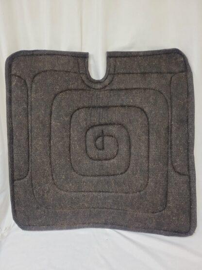 Western Saddle Pad 30" x 30", 1" thick wool with 4" round cutback, in red print, by Diamond Wool - Image 3